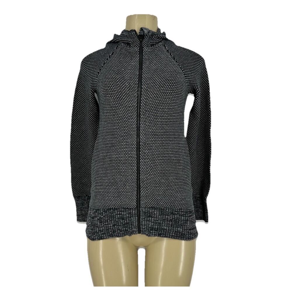 Ivivva By Lululemon Girls Size 12 Full Zip Knit Hoodie Sweater Thumb Holes Q7